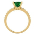 thumbnail image 4 of 1.71 ct Round Cut Simulated Emerald Solitaire with Accents Engagement Ring for Women in 18K Yellow Gold, 4 of 5