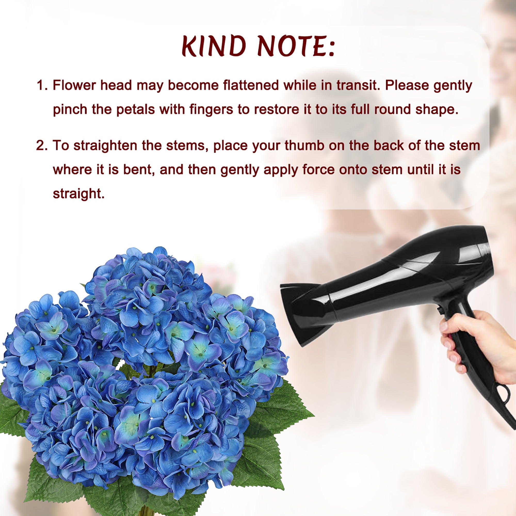 Briful Hydrangea Artificial Flower 5 Large Flower Heads Silk Faux Hydrangea Wedding Flowers Kitchen Coffee Table Home Decor Centerpieces Engagement Decoration Decor Dark Blue