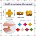 thumbnail image 2 of 1 Box 250Pcs Beads Mini Small Colorful Charms Bulk Easter Turquoise Stone Bead Tiny Pocket Crosses Crucifix Loose Spacer Beads for Jewelry Making Beading Kits Colorful, 2 of 9