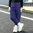 thumbnail image 3 of Toddler Boys Quilted Snow Pants Warm Elastic Waist Straight Leg Baggy Kids Winter Pants Navy 2-5 T, 3 of 6