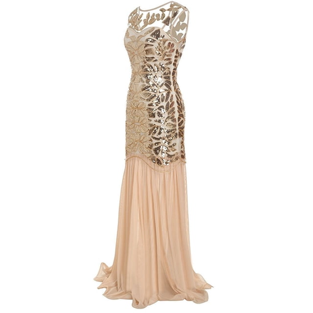 Fridja Robe de Soirée Longue Maxi Noire à Paillettes Style Gatsby Années 1920 pour Femme Grande Taille