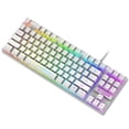 thumbnail image 2 of Bearachild Teclado retroiluminado con LED con cable Gamer Teclados mecánicos de 87 teclas Negro Ergonómico Resistencia a derrames Computadora Juegos de teclado y mouse para computadora Blanco, 2 of 6