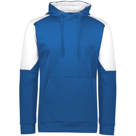 Holloway 222540.280.2XL Adult Blue Chip Hoodie, Royal & White - 2XL