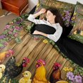 thumbnail image 4 of Castle Fairy Animal Chicken Rooster Bedding Comforter Set 7pcs for Kids Teens Adults,Chic Flowers Vintage Cabin Queen Bedding Sets Super Cozy,Rustic Farmhouse Animal Queen Sheet Sets, 4 of 8