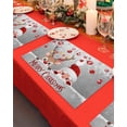 thumbnail image 4 of Gray Christmas Placemats Set of 12 Cute Santa Claus Deer Winter Snowflake Heat Insulation Washable Place Mats, Rustic Non-Slip Table Mats for Dining Table Party Kitchen Decor,13x19 Inch, 4 of 4