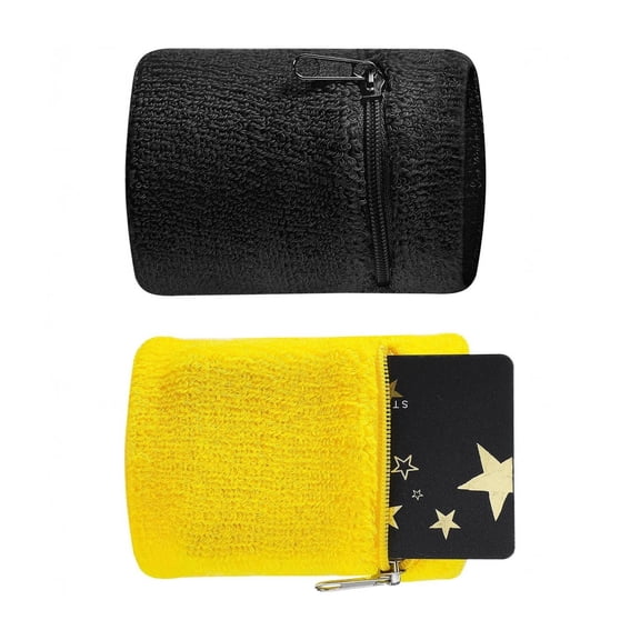 Sport Wristband Wrist Wallet Zippers Wrist Pouches Thick Sweatbands Card Holder for Women Men Running Hiking Jogging