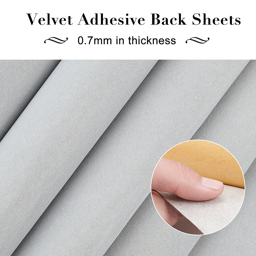 1set Jewelry Flocking Cloth Self-adhesive Fabric Silver 40x28.9~29cm 12sheets/set DIY