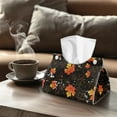 thumbnail image 4 of SEANATIVE Thanksgiving Tissue Box Cover Rectangle Tissue Box Holder, Maple Leaves Tissue Paper Box Cover Fall PU Leather Tissue Holder for Bathroom, Bedroom, Night Stands, Office, Kitchen, 2 Pcs, 4 of 7