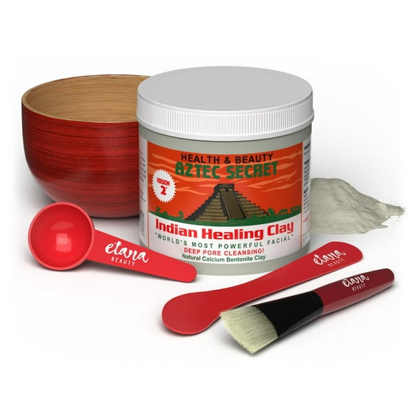 Kit de mascarillas de arcilla Aztec Secret Essential Indian de Etana, 100% natural