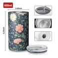 thumbnail image 4 of 20oz Coffee Tumblers Pioneer Flower Floral Print Pattern Stainless Steel Vacuum Insulated Travel Tumbler Coffee Cups Mug with Lid and Straw with Cleaning Brush for Cold & Hot Drinks, 4 of 5