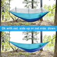 thumbnail image 4 of FFIY Hamac de Camping avec Filet, Hamacs de Voyage Portables Doubles/simples Légers avec Sangles d'Arbre, Hamac en Nylon Facile à Assembler pour Randonnée Camping Plage Jardin Patio (Bleu), 4 of 7