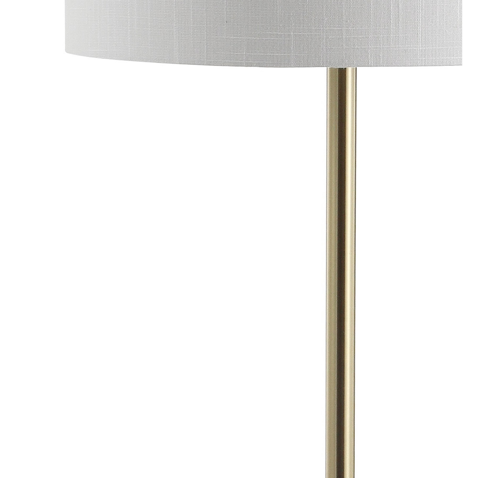 JONATHAN Y Luce 59" Metal/Wood LED Floor Lamp with Table, Black/Brass