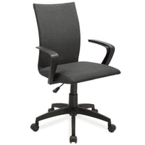Leick Home Apostrophe Office Desk Chair with Adjustable Seat and Black Linen