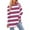 Hot Pink, variant on MOJOGO Striped Tees for Women Casual Print Long Sleeve Blouse Spring Fall Crewneck Blouse with Thumb Holes Black 2XL