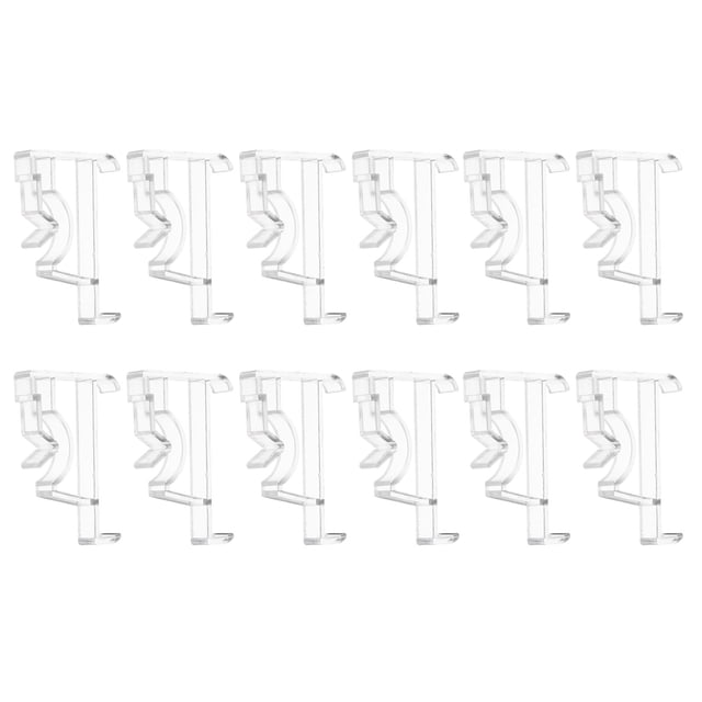 Unique Bargains Lot de 12 Clips de Cantonnière Transparents de 2 Pouces, Support de Cantonnière Caché pour Store Horizontal, Style9
