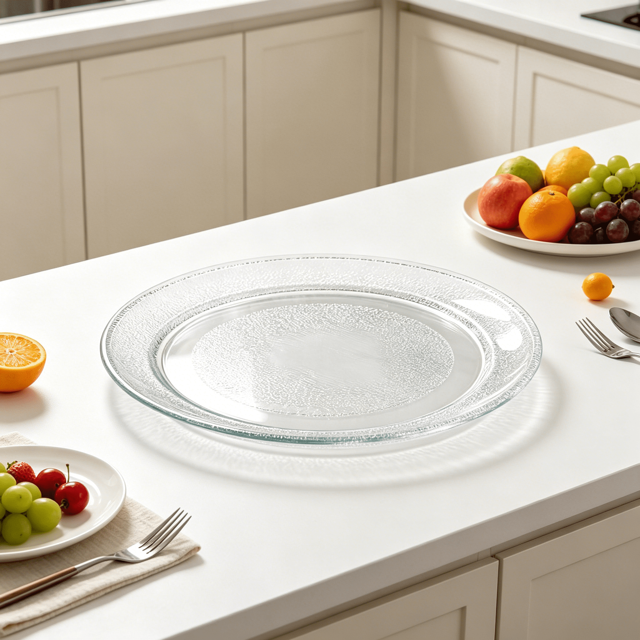 ACDANC 2026 New Microwave Oven Glass Plate Microwave Glass Turntable Plate Replacement Flat Base Glass Tray for Microwave, Oven, Kitchen Appliance, Countertop 24.5Cm 9.6"Es (Flat Bottom)