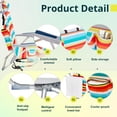 thumbnail image 5 of Beach Chair,330lbs Folding Backpack Chairs for Adults with 5-Position Backrest,Storage Pockets,Towel Bar & Headrest, Foldable Low Beach Lounge,Portable Aluminum Lay Flat Camping Chair,Rainbow Stripes, 5 of 13