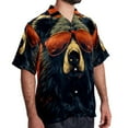 thumbnail image 2 of Vintage Bear Men's Short Sleeve Button Down Spread Collar Beach Shirts, 2 of 6