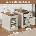 thumbnail image 6 of Hommpa Farmhouse End Tables With Charging Station For Living Room, Narrow Sofa Side Table With Storage For Small Spaces, Nightstand Bedside Table With Barn Door For Bedroom, Rustic White, 6 of 11