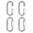 thumbnail image 1 of Conector de enlace rápido Uxcell, (3.5 pulgadas, plata) (4 Pcs) Ganchos de bloqueo de cadena de acero inoxidable M10, 1 of 7