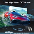 thumbnail image 2 of Cable Ethernet HUGIN CAT 8 de 15 pies de alta velocidad, 40 Gbps, 2000 MHz, blanco, 2 of 7