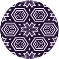 thumbnail image 1 of Ahgly Company Machine Washable Indoor Round Transitional Deep Purple Area Rugs, 4' Round, 1 of 7