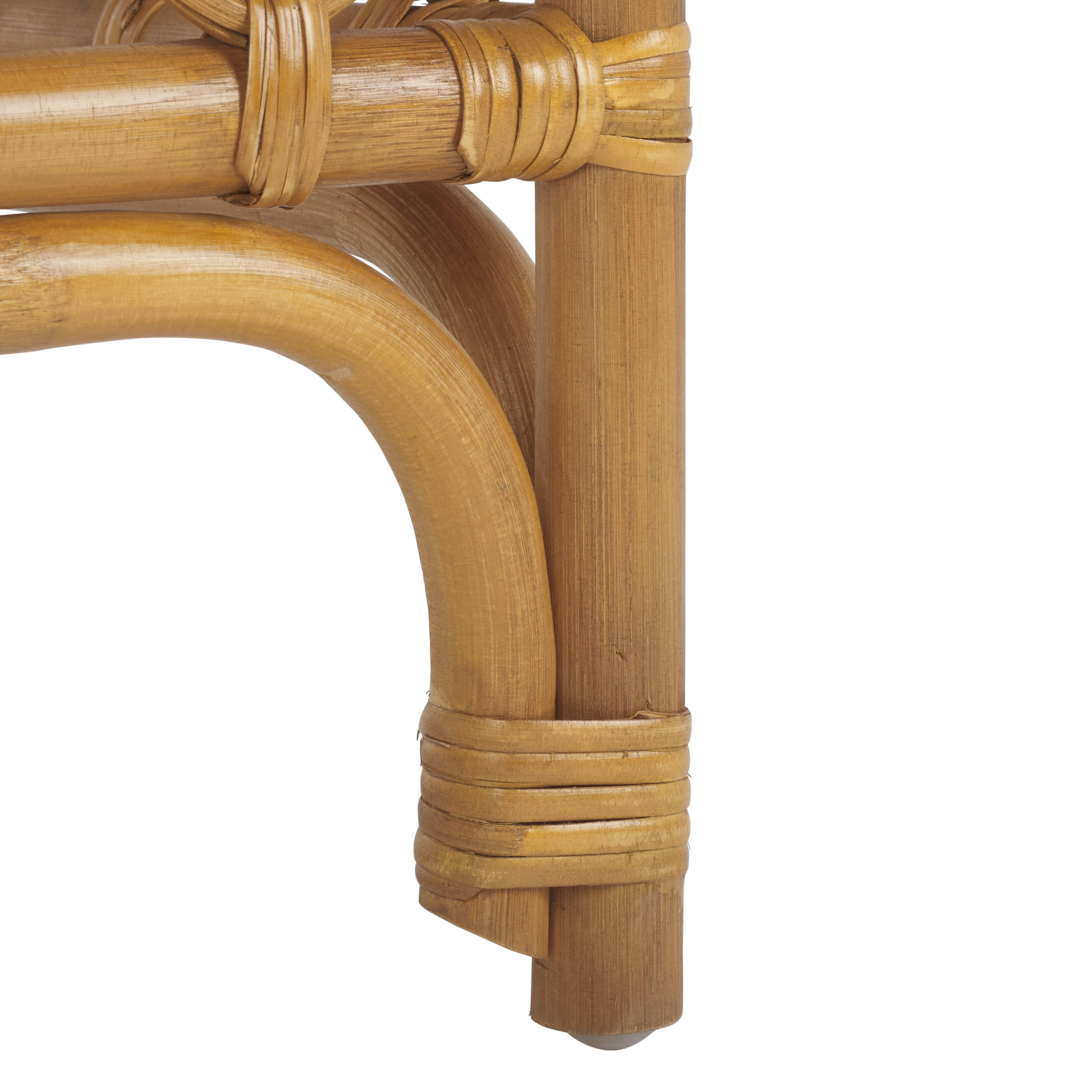 Safavieh Couture Cherilynn Rattan Pole Ottoman, Natural/White