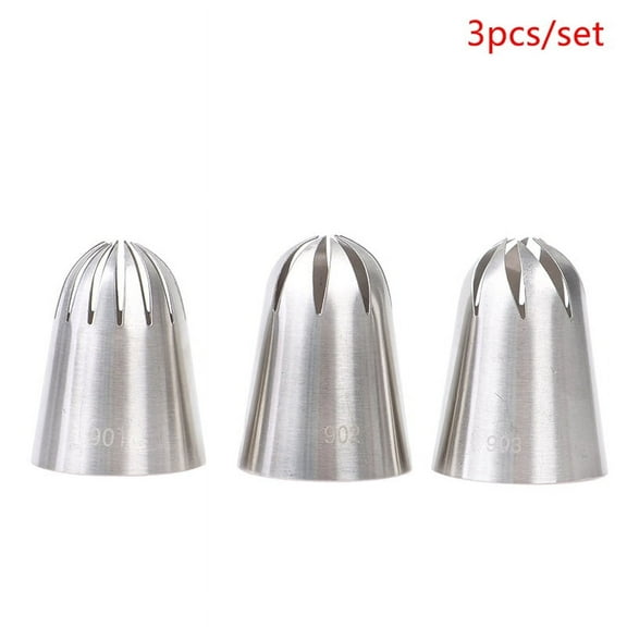 3Pcs Large Rose Cream Cake Nozzles Set Coupler Cupcake Decorating Baking Tools