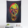 thumbnail image 1 of Skull Tapestry, Colorful Hand Drawn Skeleton Illustration Abstract Flowers Creative Motifs, Fabric Wall Hanging Decor for Bedroom Living Room Dorm, 5 Sizes, Multicolor, by Ambesonne, 1 of 1