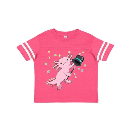 

Inktastic Cute Dancing Axolotl with top hat and cane Gift Toddler Boy or Toddler Girl T-Shirt