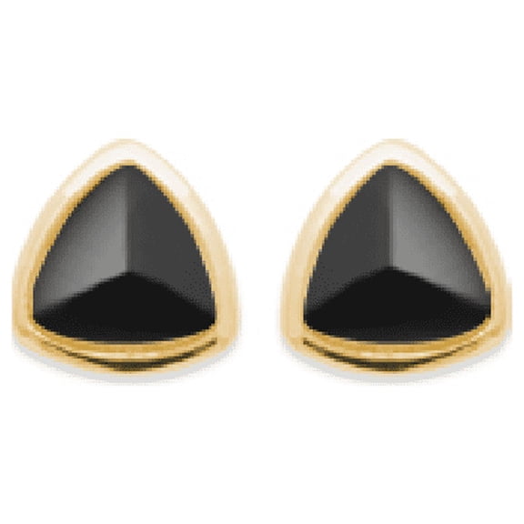 Mystigrey Montana 18K Gold Plated Stud Earrings for Women Black Agate