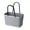 Gray, variant on Portable Beach Bag - Semi-Circular Straw Basket Handbag with Drawstring, Summer Tote for Swimming & Picnic
