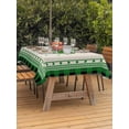 thumbnail image 2 of Outdoor Tablecloth with Umbrella Hole and Zipper, St. Patrick's Day Rectangle Table Cloth 54x80 Inch Waterproof Tablecloth, Green Shamrock Plaid Beige Spring Picnic Table Cover for Patio Camping, 2 of 7