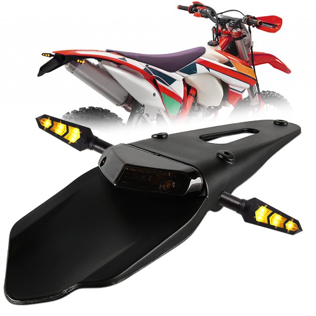 Guardabarros trasero con luz trasera LED y lámpara de freno para motocicleta
