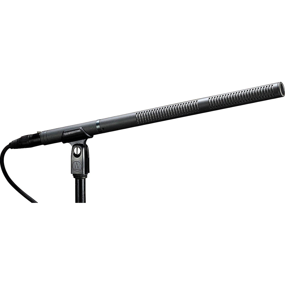 Audio-Technica AT8035 Line + Gradient Shotgun Condenser Microphone, Black Bundle with 2 YR CPS Extended Warranty