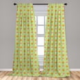 thumbnail image 5 of Ambesonne Autumn Curtains, Fall Leaves Seasonal Veggies, Pair of 28"x84", Pale Green and Orange, 5 of 5