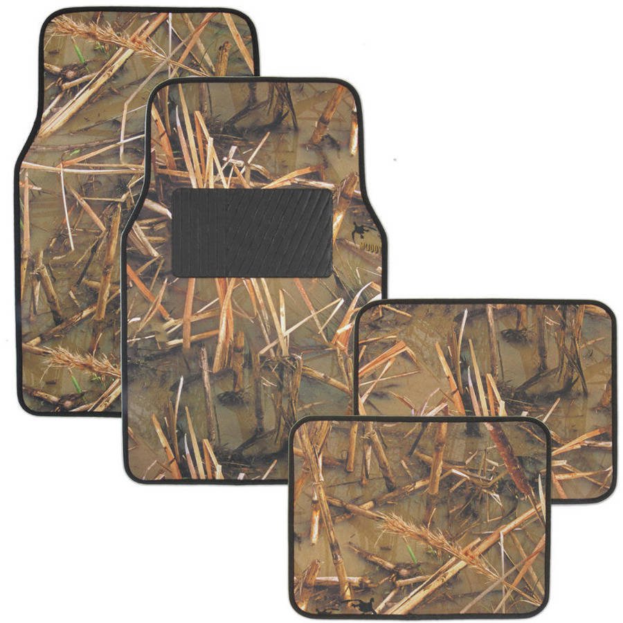 Muddy Water Camo Floor Mats, Water Resistant Vinyl Rubberized Backing 4