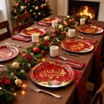 thumbnail image 2 of Zynviq 10pc Christmas Paper&nbsp;Plates 9in Christmas Tree Disposable Paper Plates Paper Round Red Reusable Party Supplies And Decorations, 2 of 6