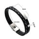 thumbnail image 4 of Delysia King-pulsera tejida de cuero para hombre, brazalete de acero inoxidable con contraste de Color, a la moda, 2021, 4 of 4