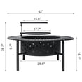 thumbnail image 4 of 42 Inch with 2 Grills, Wood Burning for Outside with Lid, and Round Waterproof Cover, BBQ& Outdoor Firepit & Round Metal Table 3 in 1 for Patio, Picnic, Party, 4 of 6