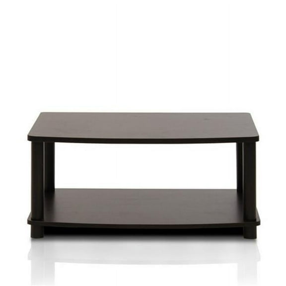 Lauren Ralph Lauren 23.8" 2-Shelf PVC & Composite Wood TV Stand, Black & Espresso