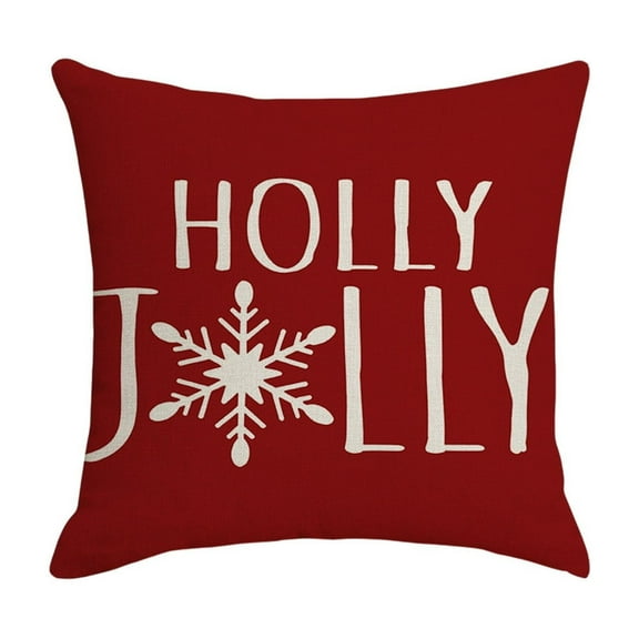 Merry Christmas/Gnome Decorative Throw Pillow Cover 18X18In,Xmas Tree Holly Jolly Red Porch Patio Home Decor, Winter Holiday Outdoor Sofa Couch Cushion Case(D)
