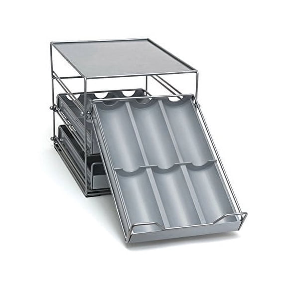 Lipper International 3-Tier Tilt Down Spice Drawer, Silver Grey