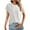 White, variant on Women Spring Summer Fashion Solid Color Round Neck Cap Sleeve Side Pleats Tops