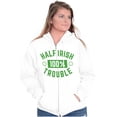thumbnail image 4 of St Paddys Half Irish 100% Trouble Zip Up Hoodie Men's Women's Brisco Brands S, 4 of 6