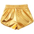 thumbnail image 4 of Zaldita Kids Girls Metallic Dance Shorts Gymnastics Shorts Sparkle Tumbling Bottoms Drawstring Athletic Shorts Dancewear Gold 110, 4 of 7