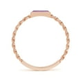 thumbnail image 2 of ANGARA Natural Bezel-Set Baguette Amethyst Solitaire Curb Link Ring in 14K Rose Gold for Women (Size-6x2mm) | February Birthstone, Anniversary, Jewelry Gift for Women | Natural Amethyst Ring, 2 of 8