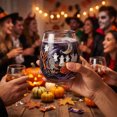 thumbnail image 5 of Miwamany Halloween Stemless Wine Glass, Spooky Ghost Graveyard Printed Tumbler, 15oz Clear Cup for Holiday Party Drinks Table Decor Halloween Ornaments, 5 of 7