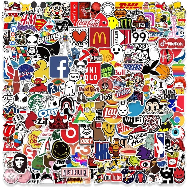 200Pcs Fashion Brand Stickers, Vinyl Waterproof Stickers Decals for ...