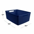 thumbnail image 2 of Curver Set of 6 Jute Basket Medium Durable Resin Organization and Storage Basket Bin, Blue, 2 of 10
